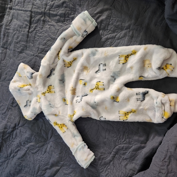 Little Beginnings Baby Fleece Zip-Up Hooded Footed Sleeper - 0-3 Months - Picture 4 of 4